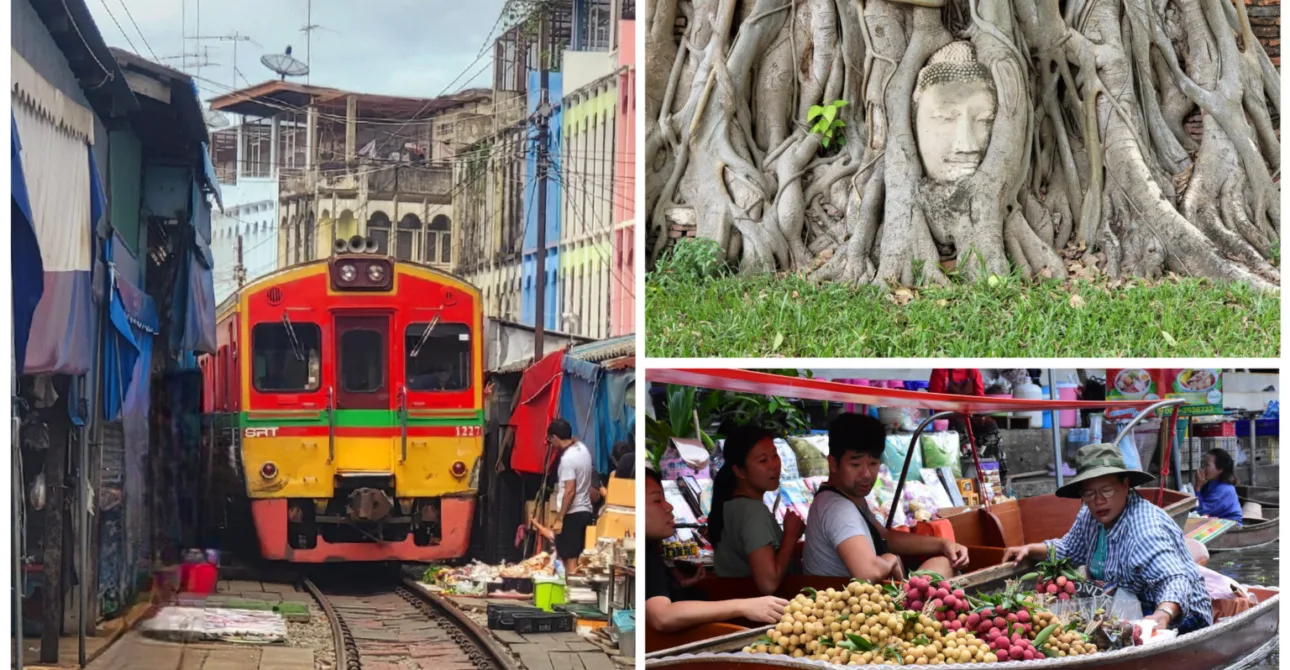 Maeklong Railway Market, Damnoen Saduak Floating Market and Ayutthaya